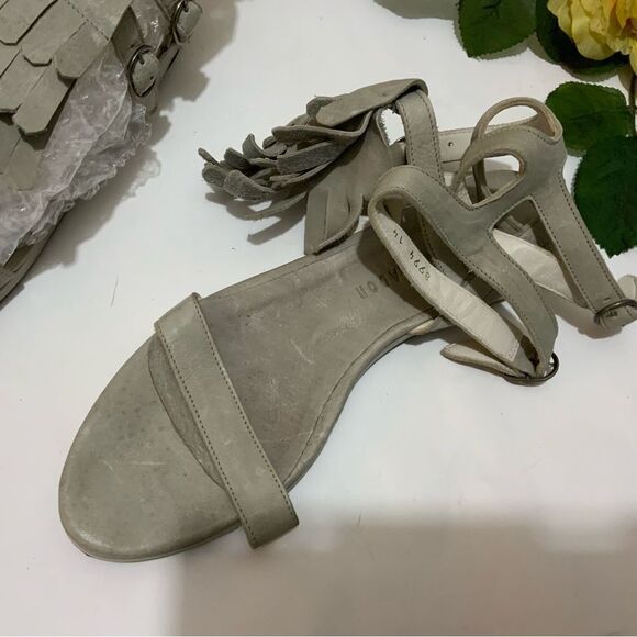 Freda Salvador Kiltie Fringe Strappy Gladiator Leather Sandals Size US 6.5 - Picture 6 of 16